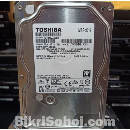 Toshiba 500gb harddisk